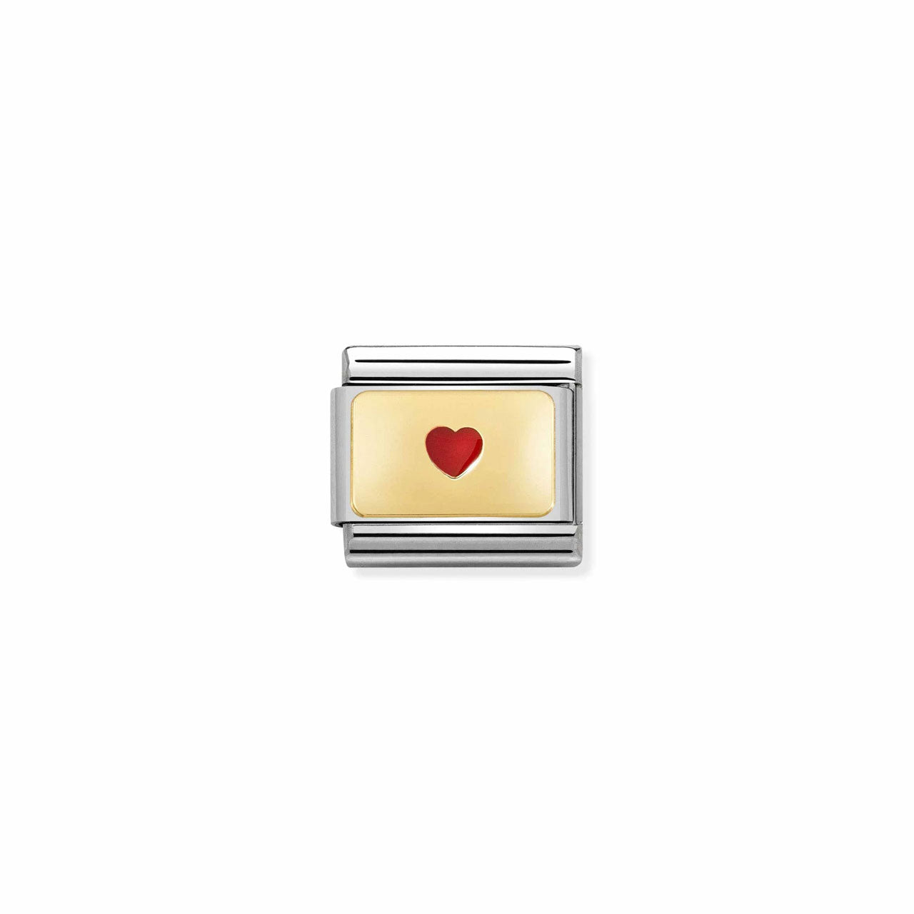 Composable Classic Link 030284/50 Small Heart In Gold & Red Enamel