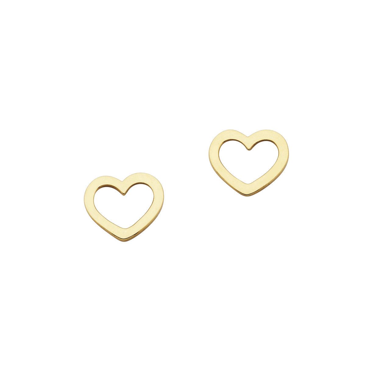 9k Yellow Gold Mini Heart Stud Earrings