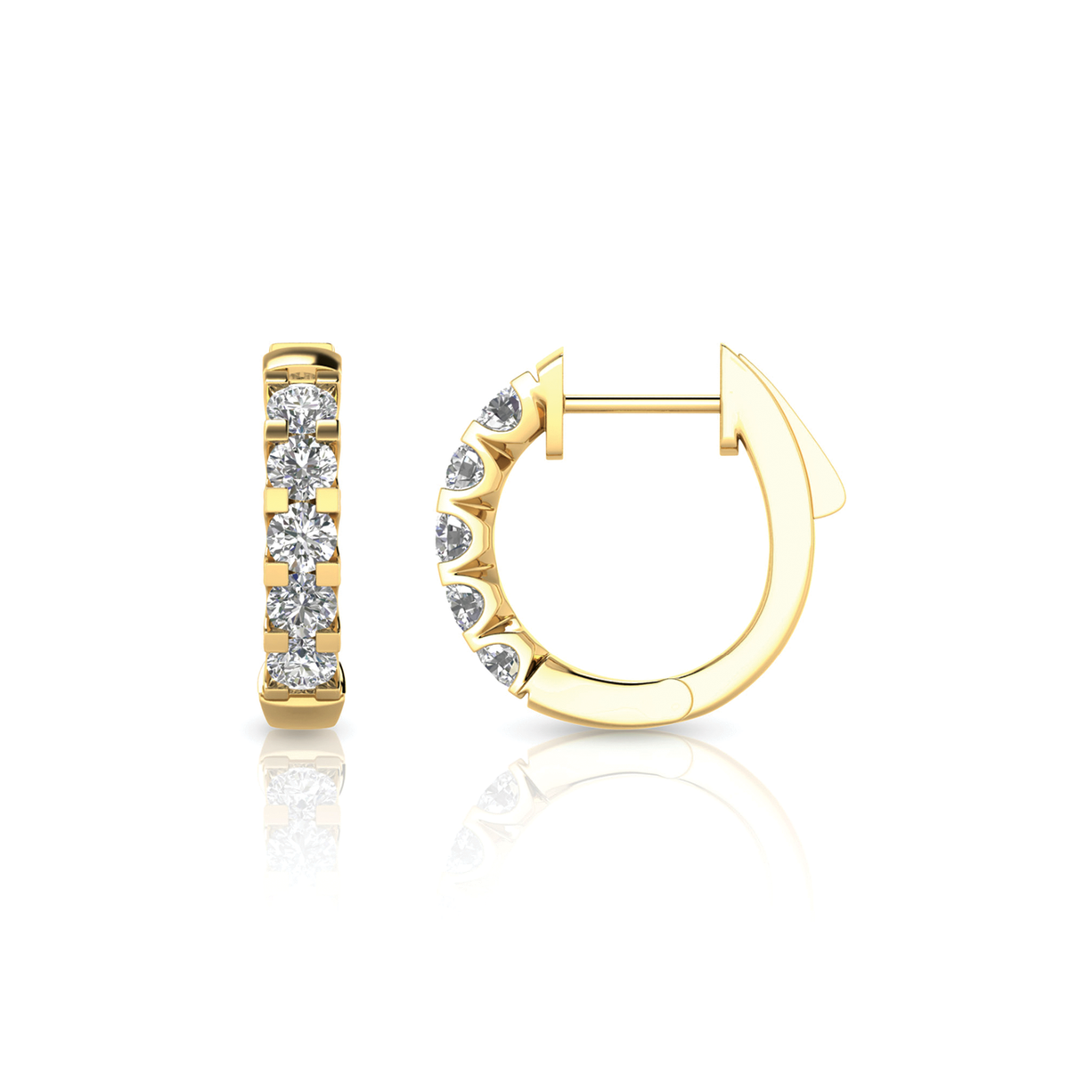 9k Yellow Gold 1.00ct Lab Grown Diamond Hoop Earrings