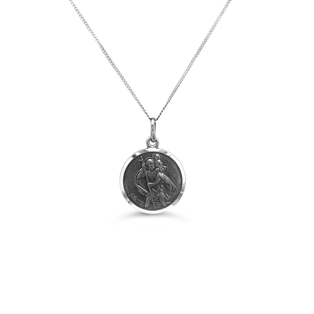 Sterling Silver St Christopher Medium Pendant