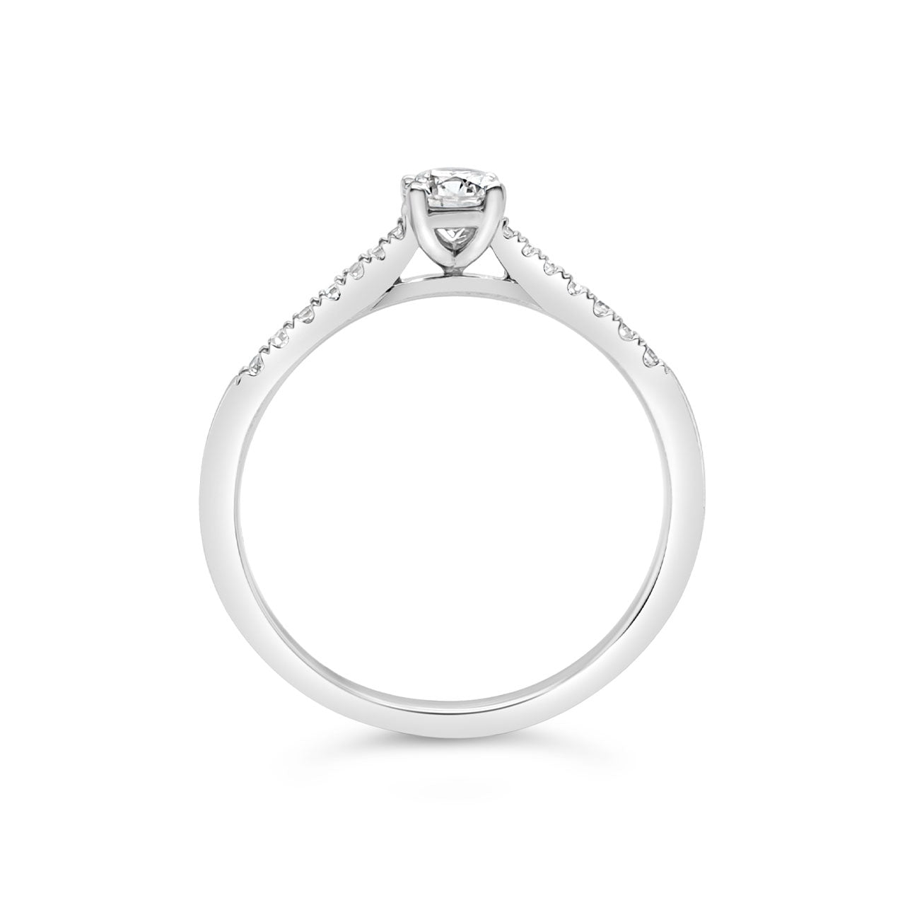 9k White Gold 4 Claw Diamond Solitaire Ring