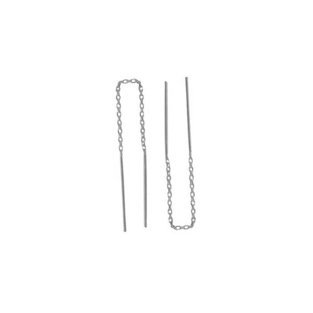 Sterling Silver Cable Chain Thread Earrings 85mm