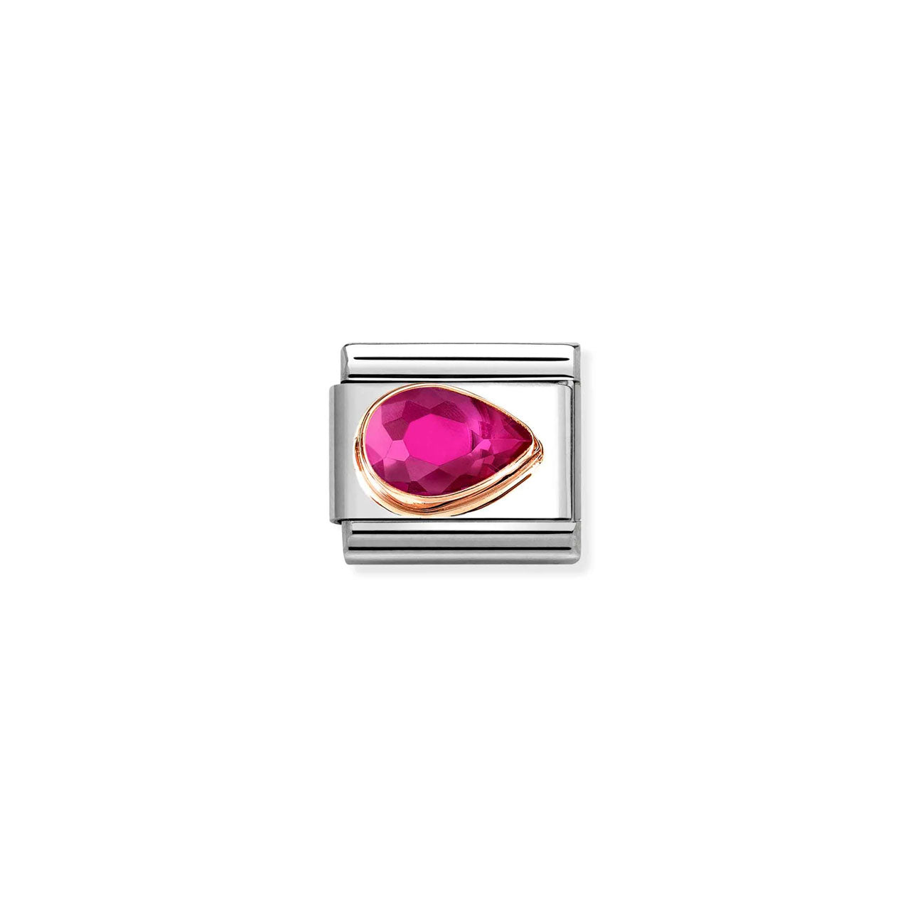 Composable Classic Link 430606/005 Tear Drop Right 9K Rose Gold & Red CZ