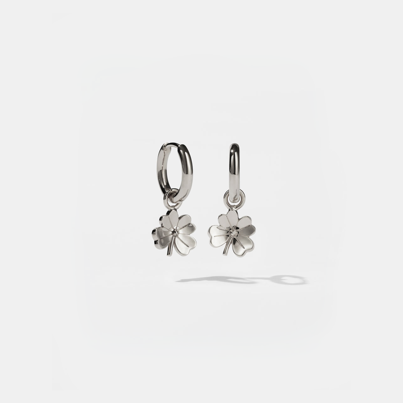 Sterling Silver Lucky Clover Charm Earrings