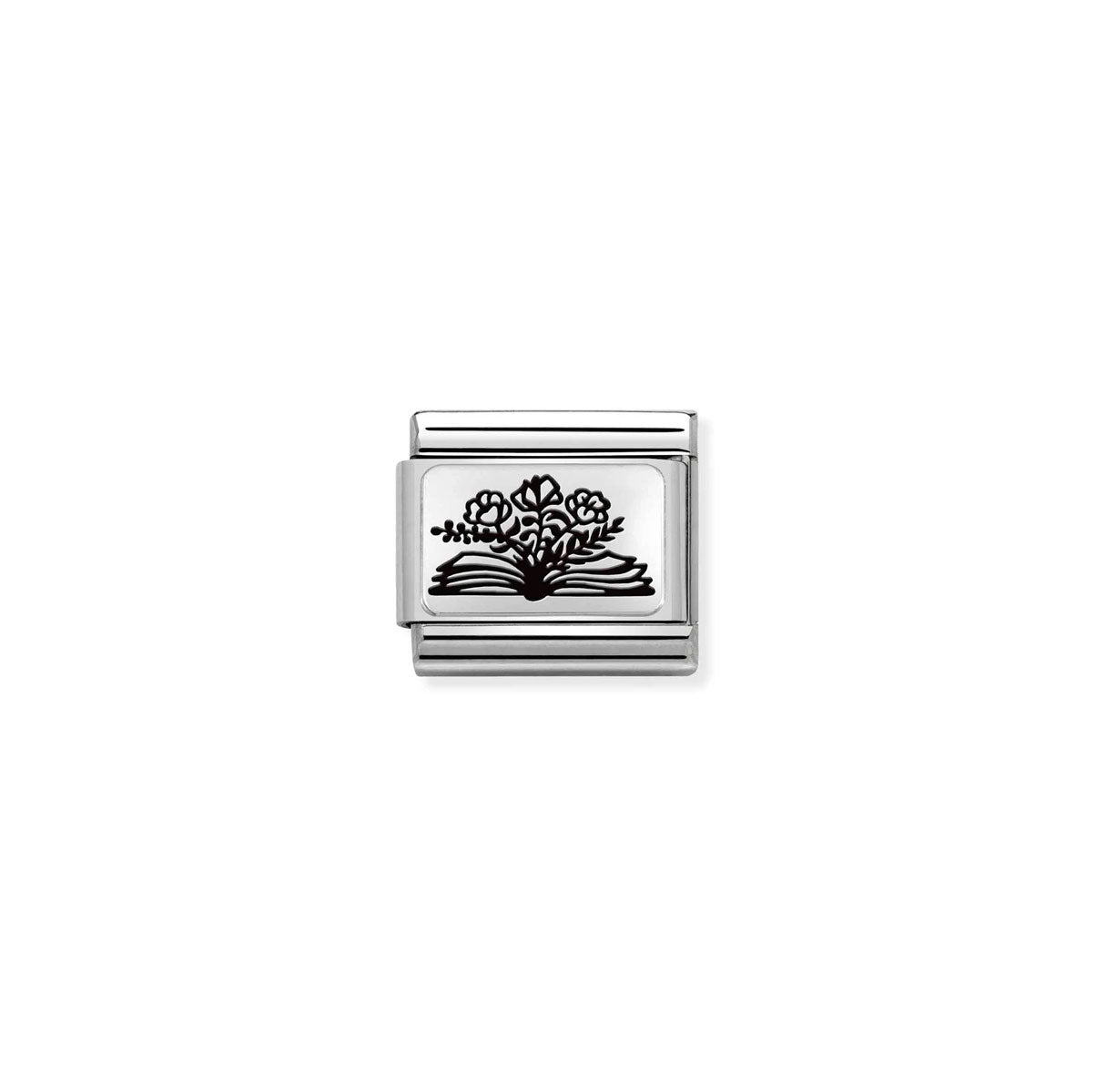 Composable Classic Link 330111/27 Book With Flowers In 925 Silver