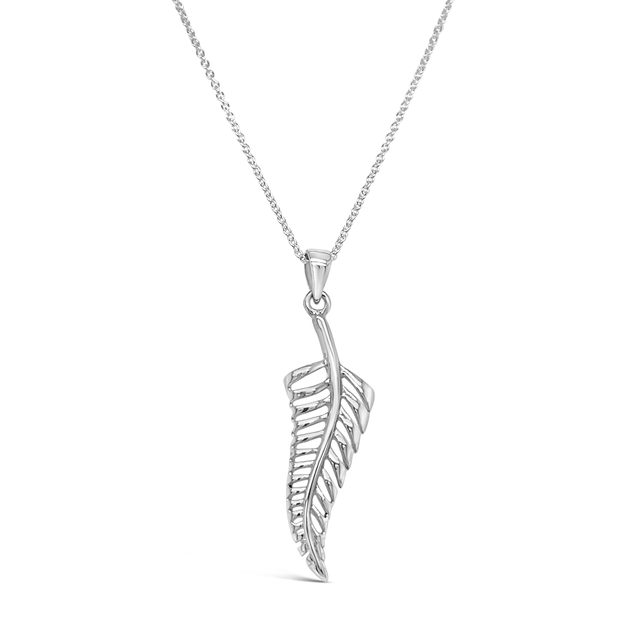 Sterling Silver Medium Silver Fern Pendant
