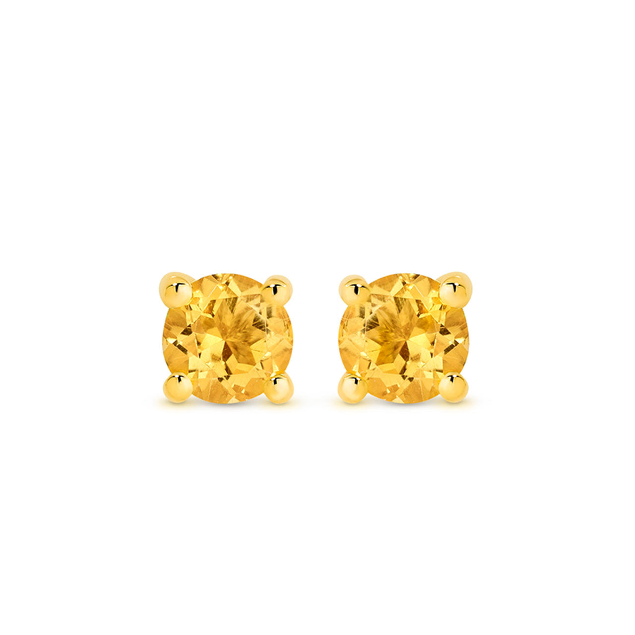 9k Yellow Gold Citrine Stud Earrings