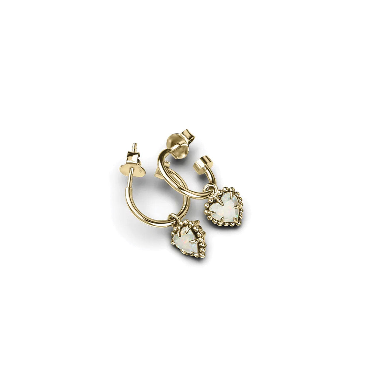 Dahlia's Heart Anchor Sleepers Bello Opal - Gold Plated