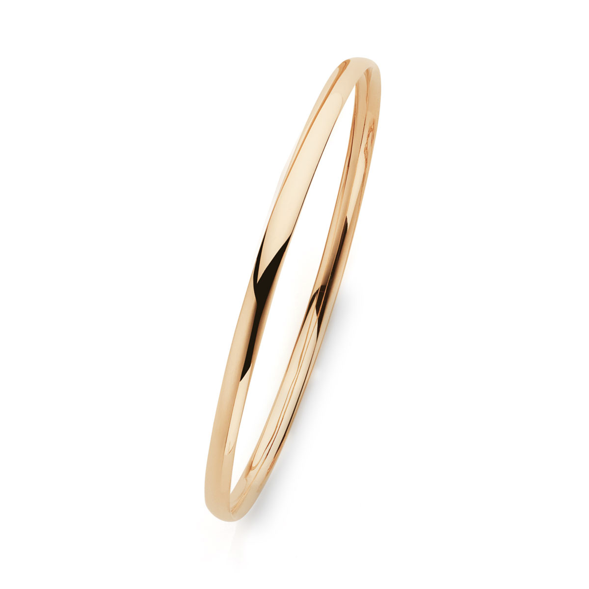 9k Yellow Gold NZ Made 4mm Half Round Bangle