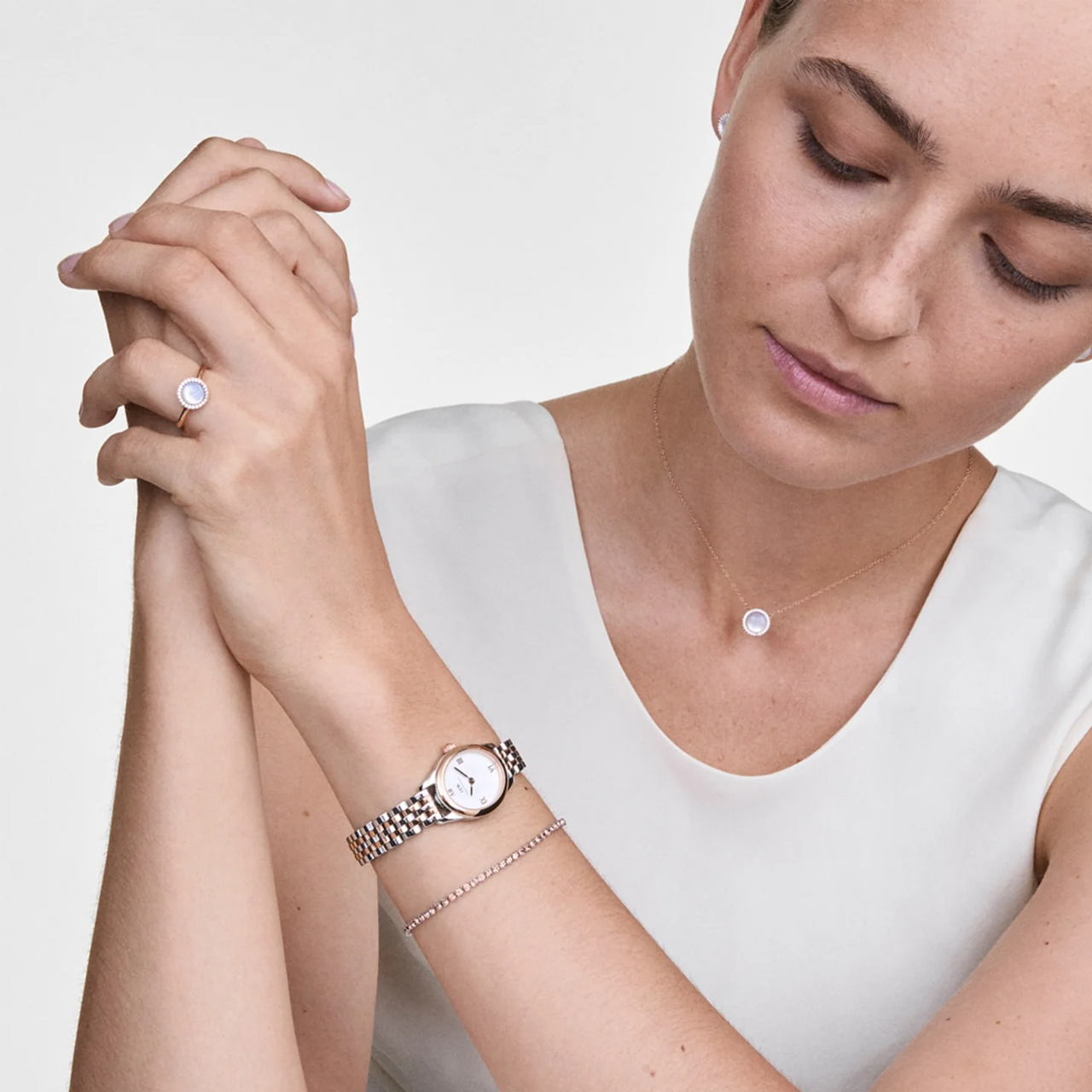 Ophelia Mini Two Tone Rose Gold Watch