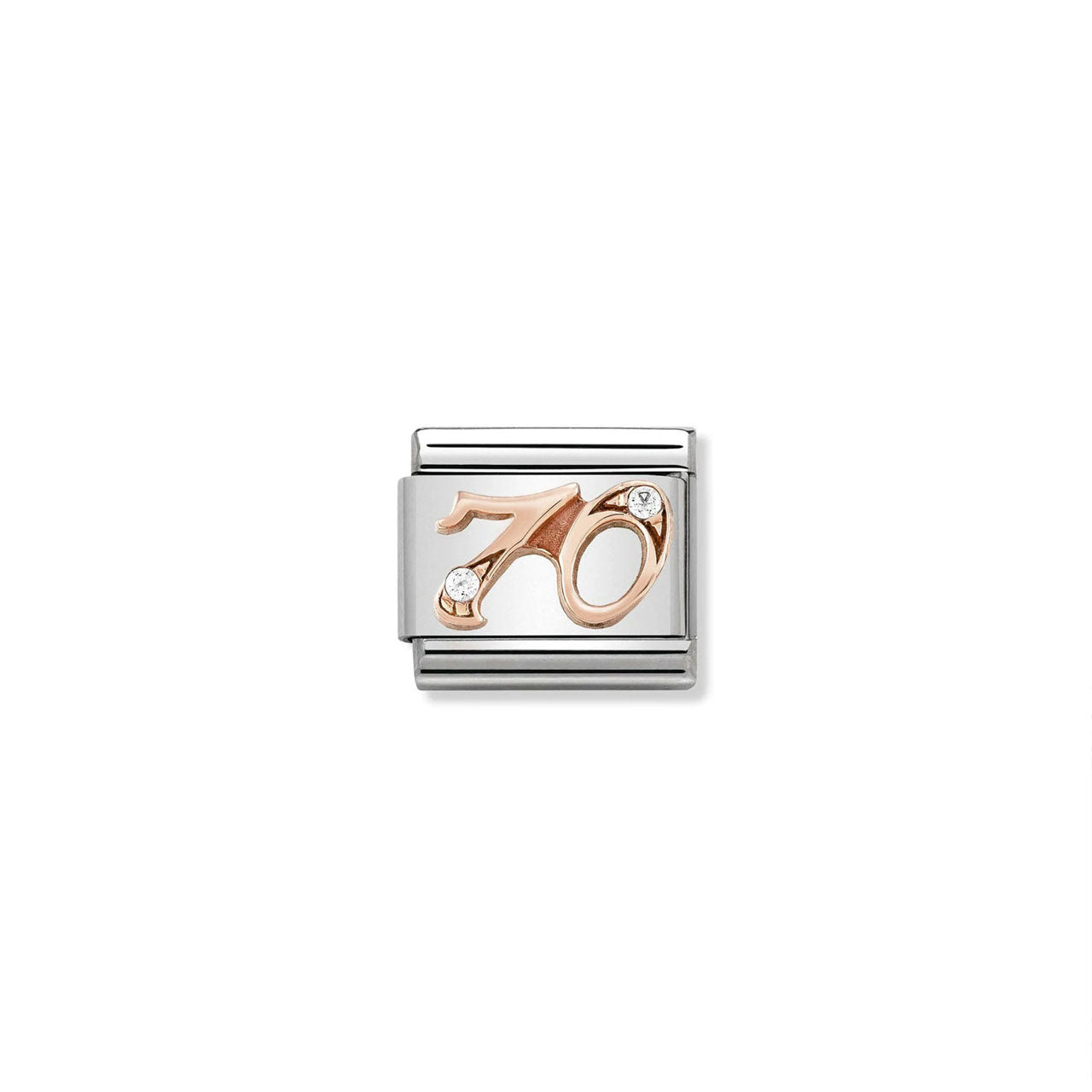 Composable Classic Link 430315/70 Number 70 In 9k Rose Gold And CZ