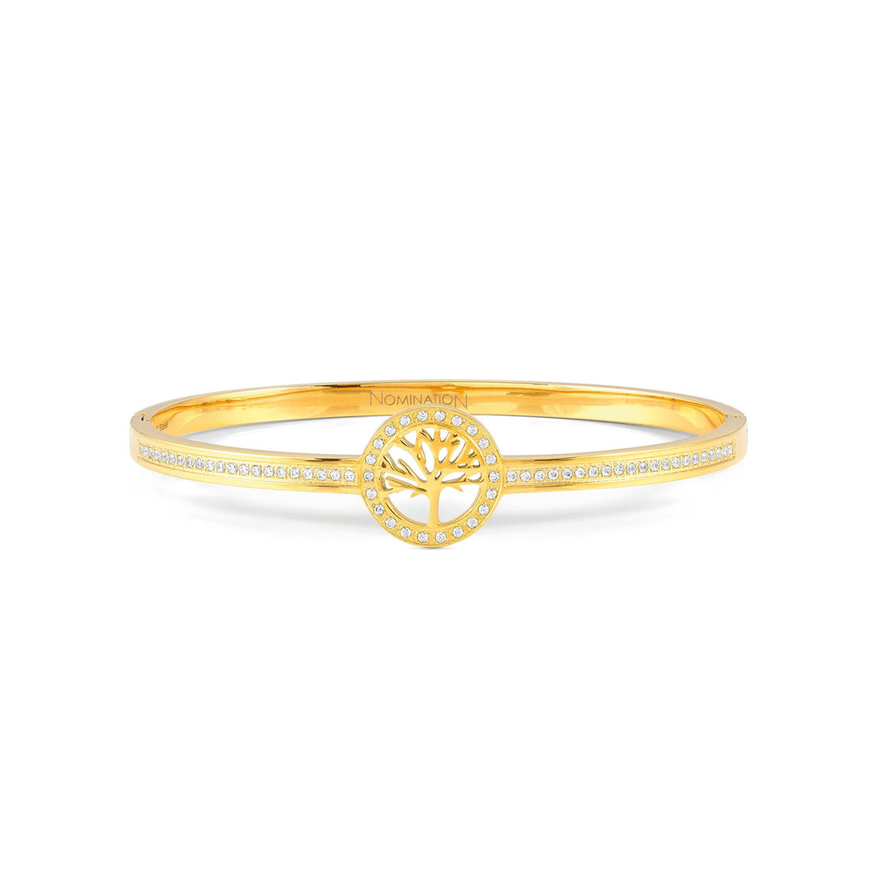 Pretty Bangles Gold Tree Of Life With CZ - Size Large