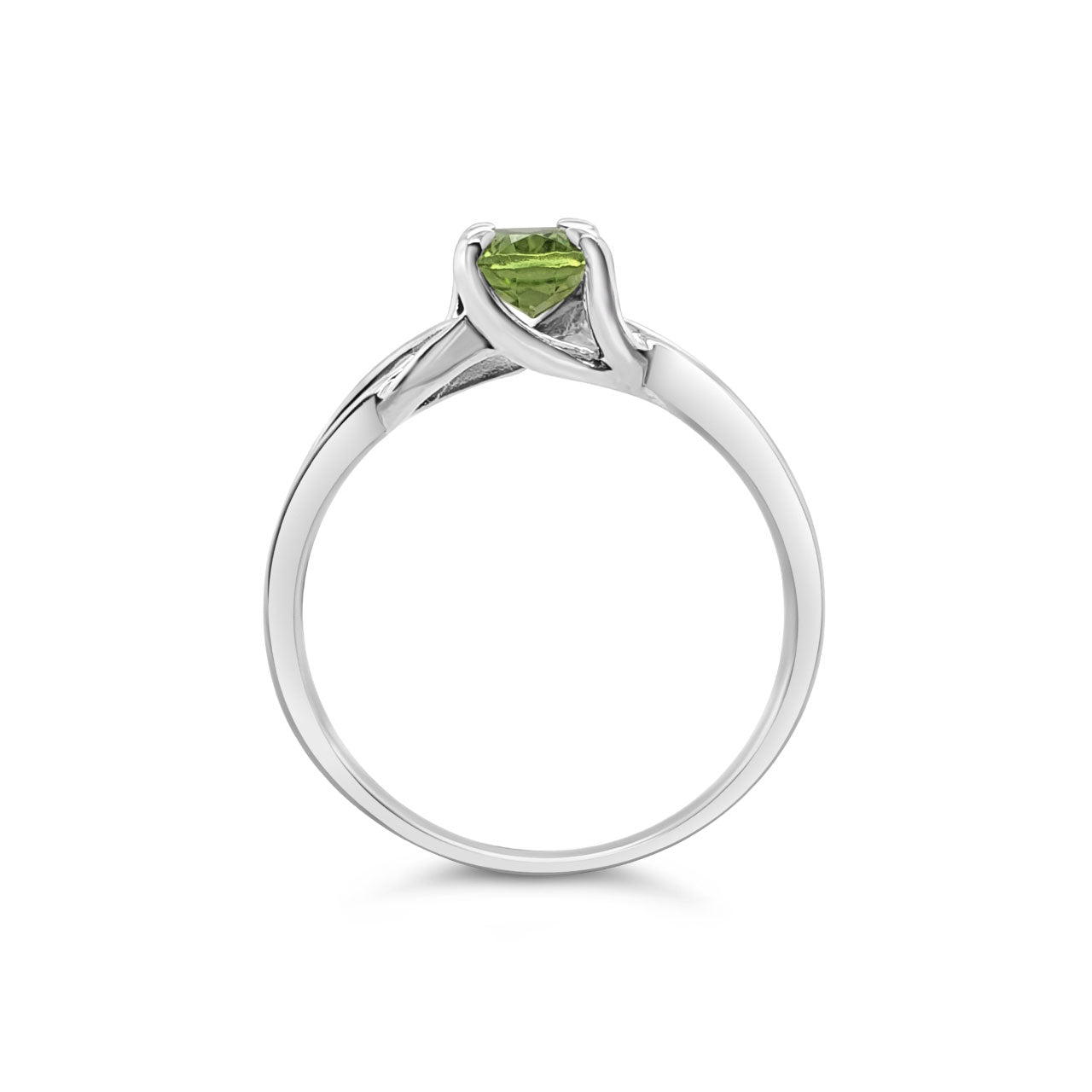 Sterling Silver Oval Twist Peridot Dress Ring