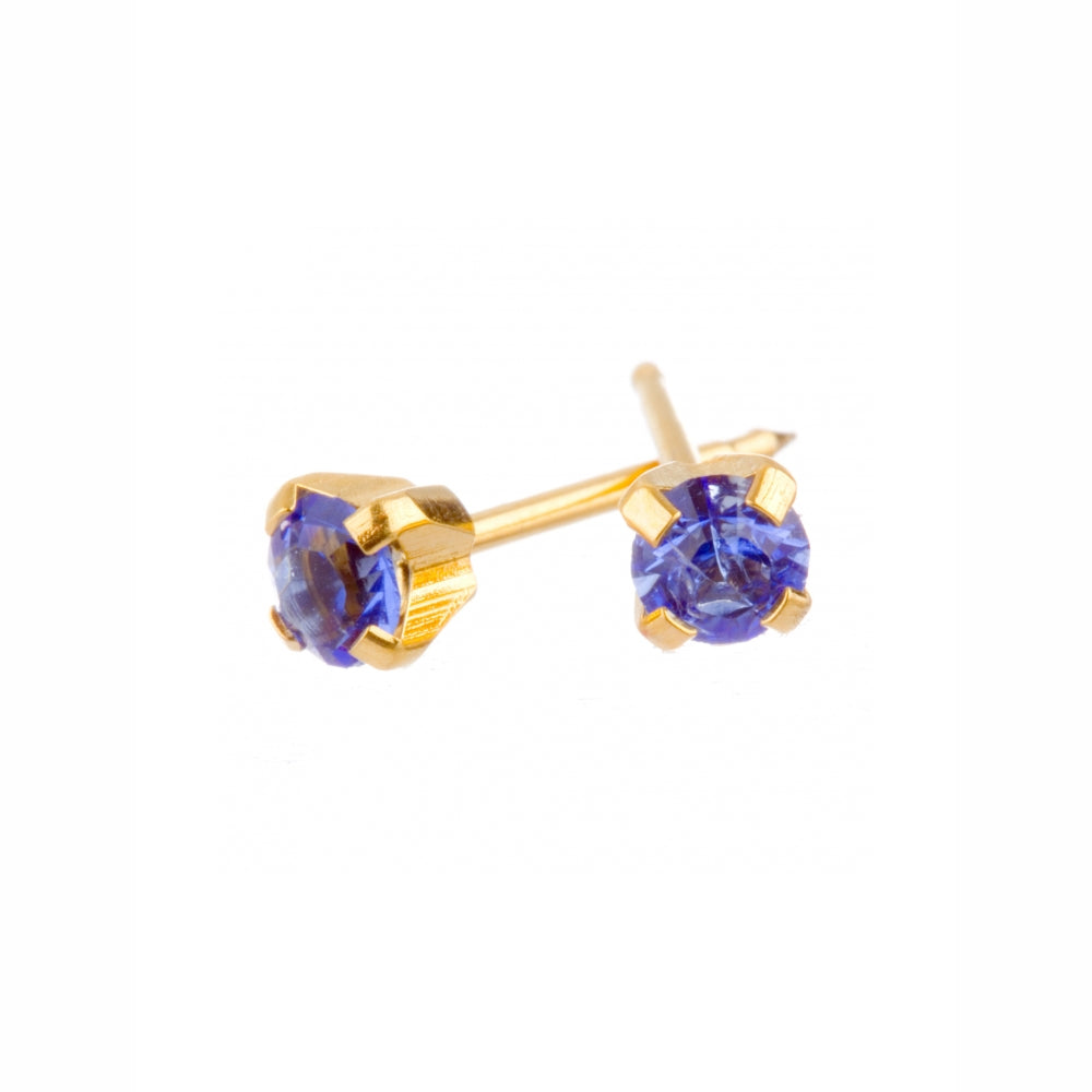 Surgical Sainless Steel Gold Plated 3mm September Claw Studs