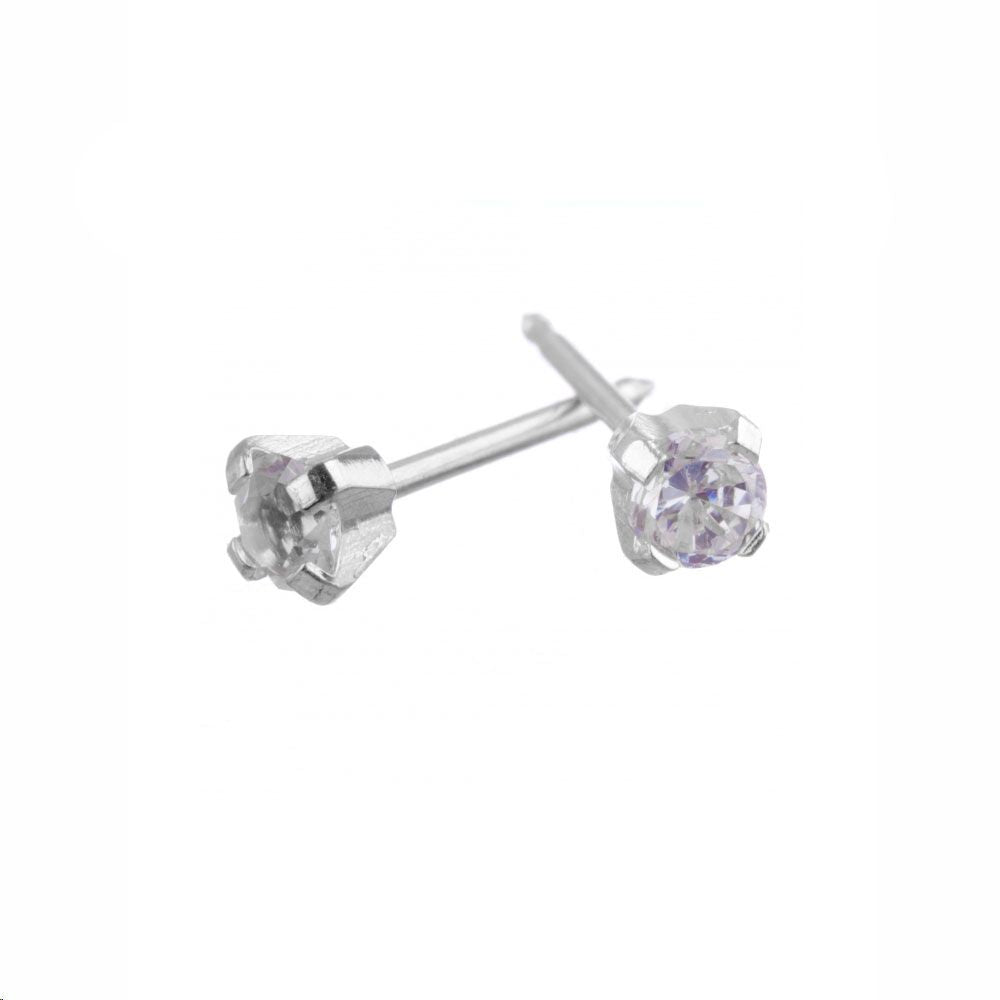 Cubic Zirconia 3mm Claw Studs