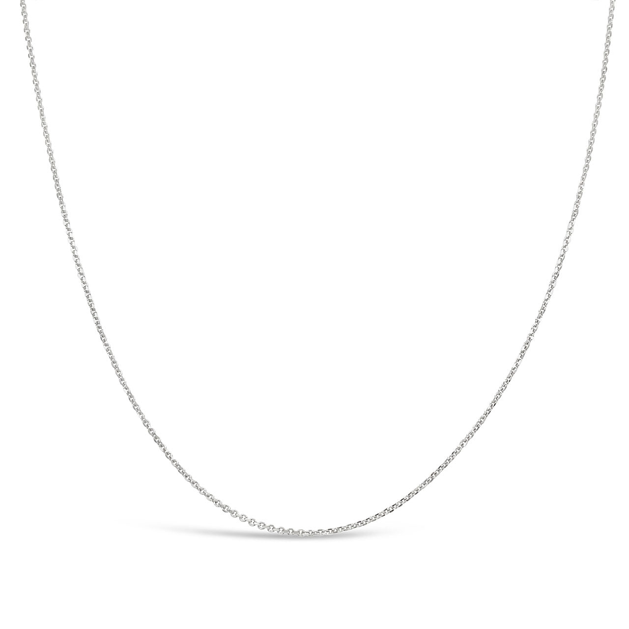 45cm 9k White Gold 32W Oblong Trace Chain