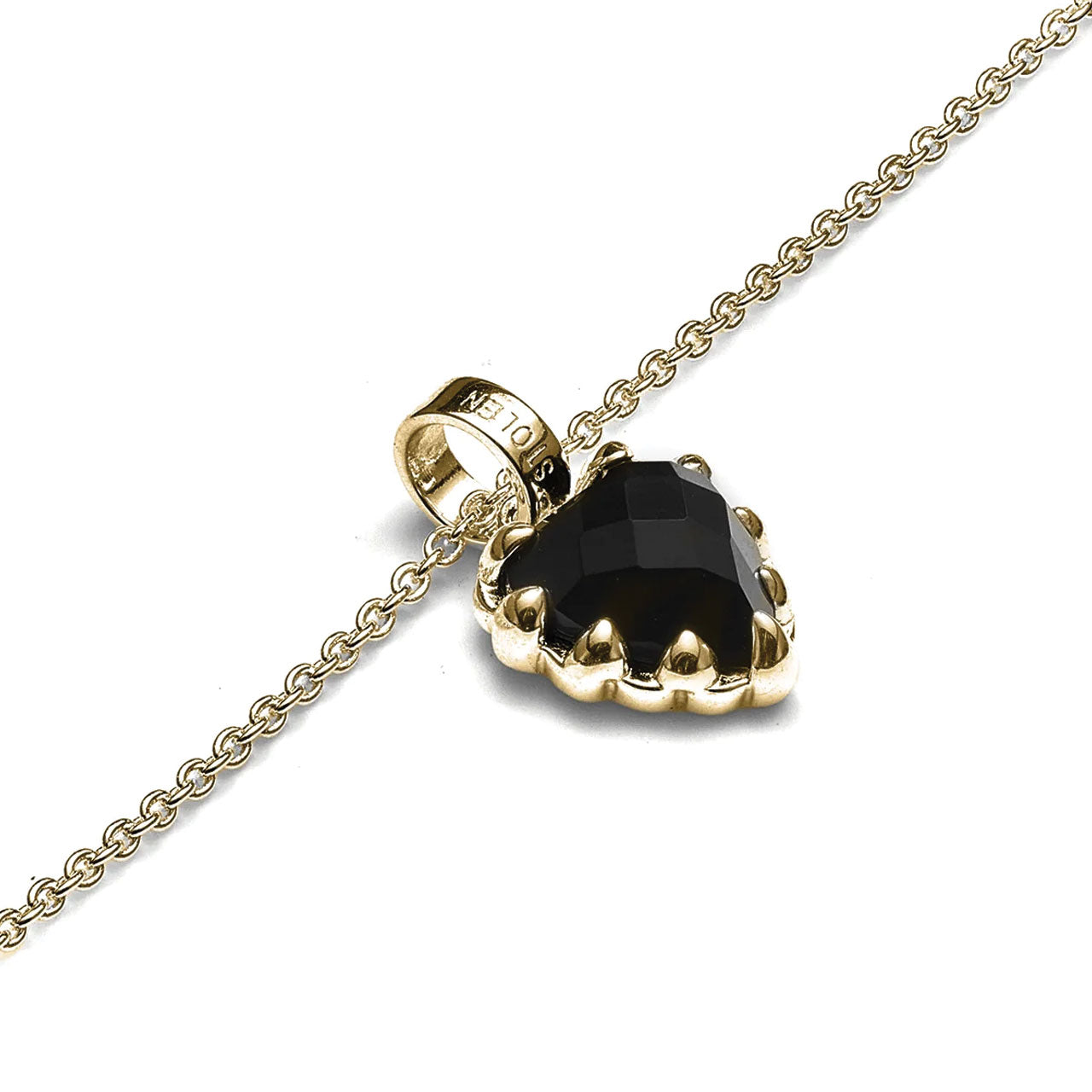 Mini Love Claw Necklace Onyx - Gold Plated