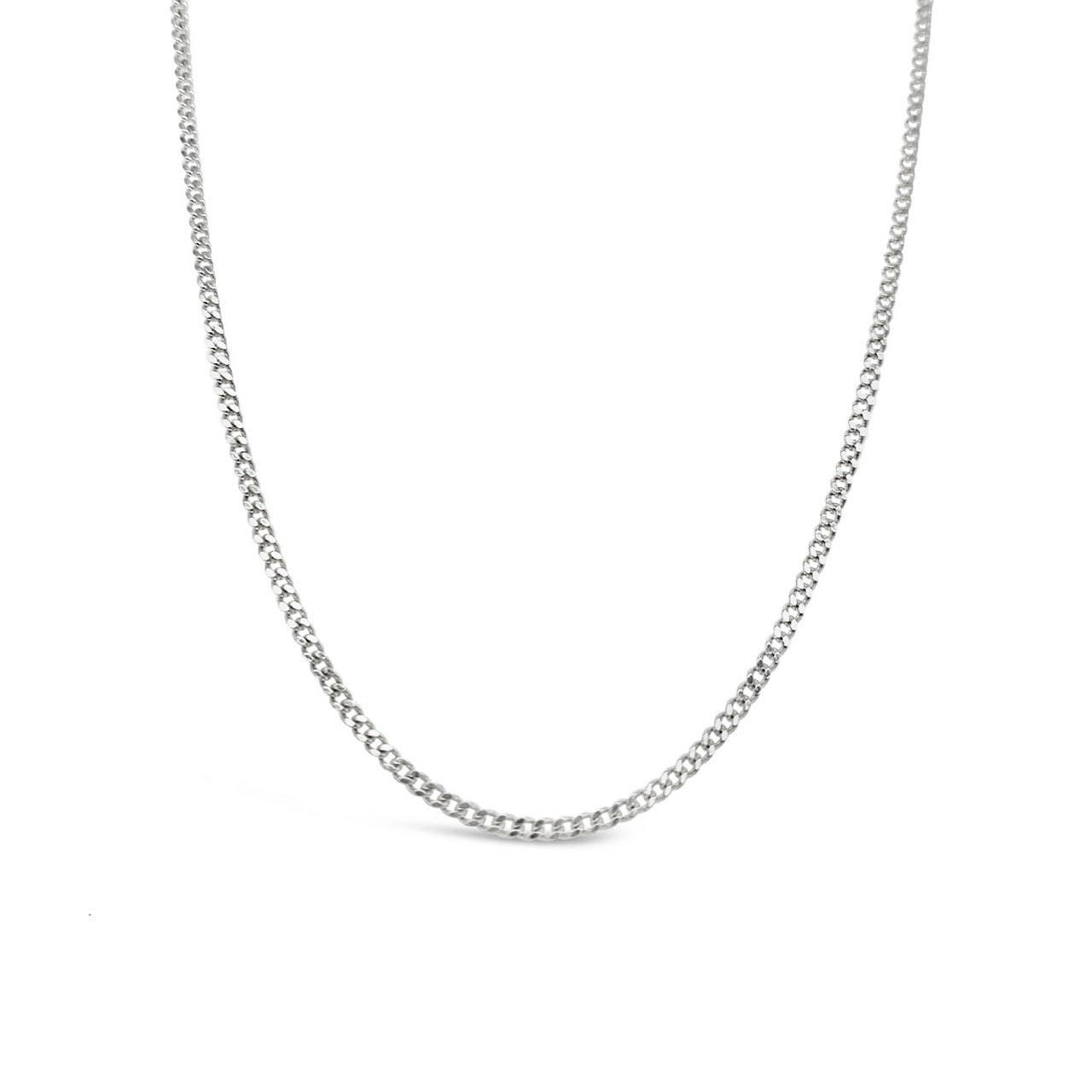 40cm Sterling Silver Diamond Cut Curb Chain
