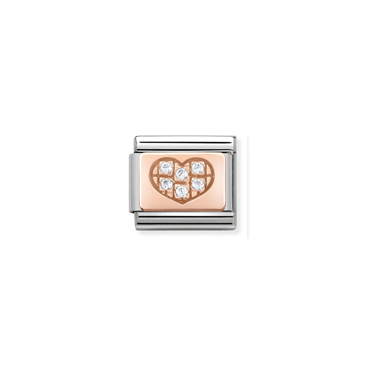 Composable Classic Link 430302/01 Rose Gold Heart with Stones