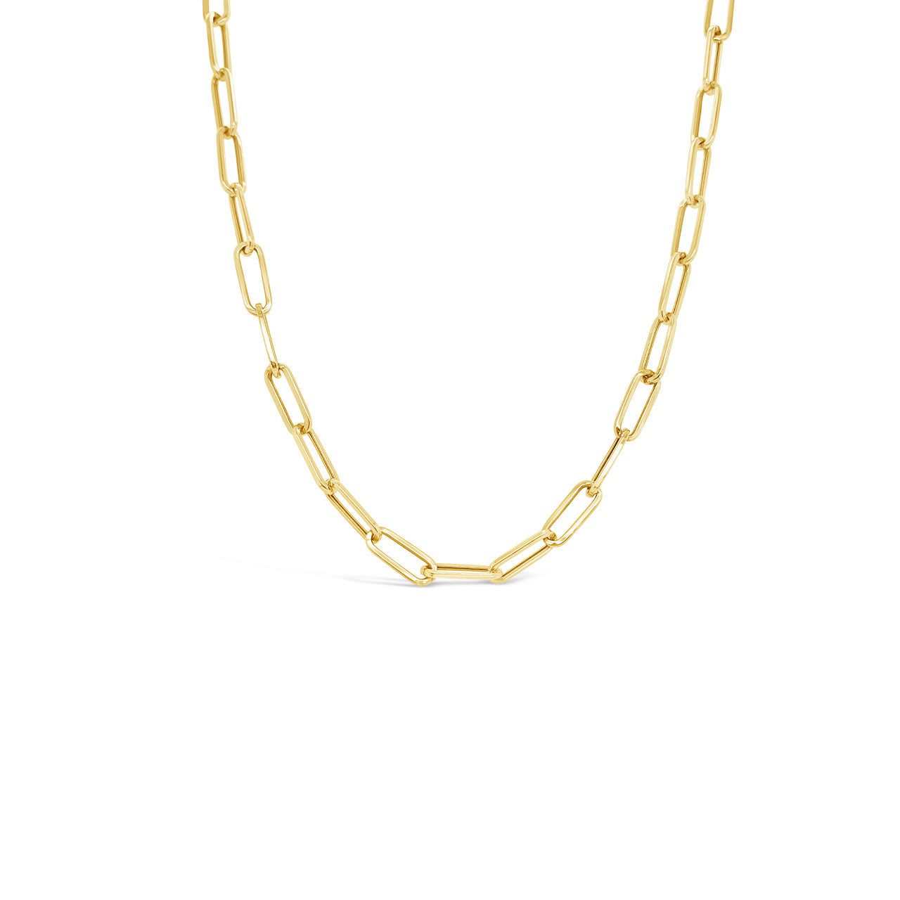9k Yellow Gold 4.2x13.6mm Hollow Paper Clip Chain