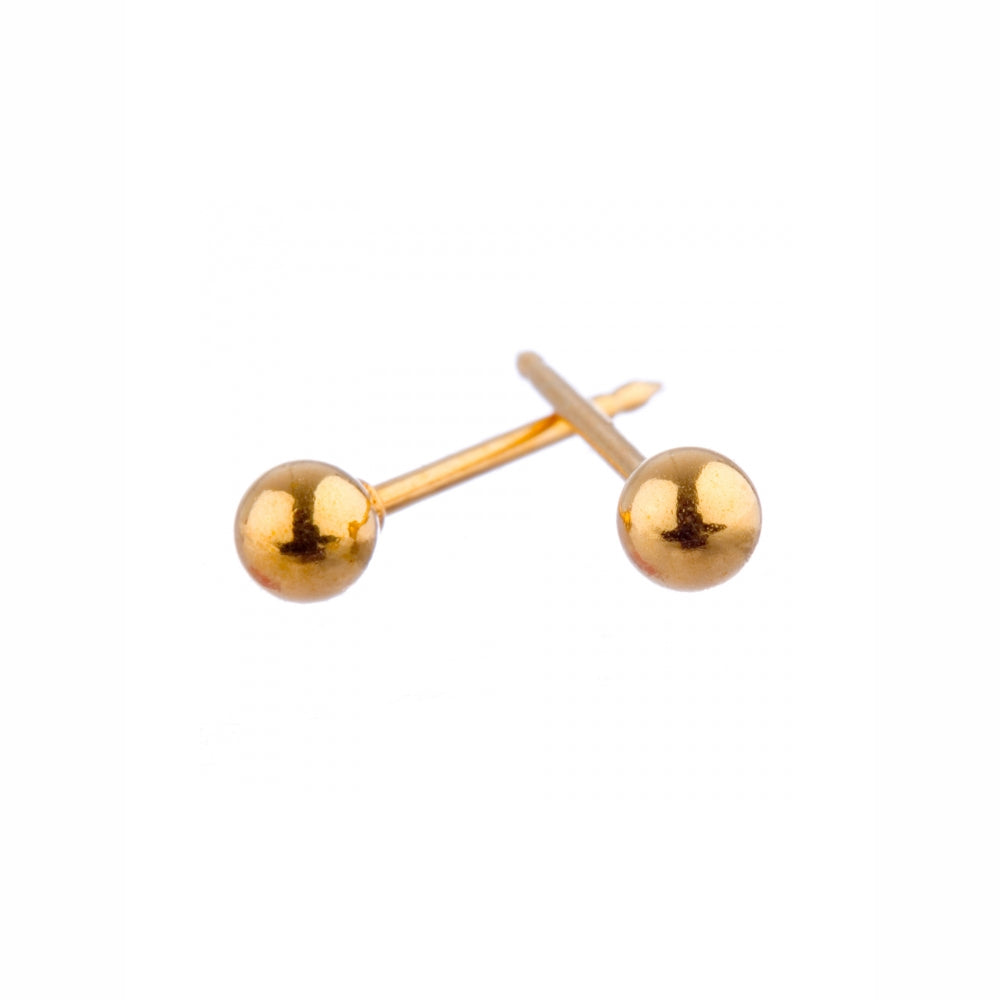 Surgical Stainless Steel 3mm Gold Plated Ball Studs