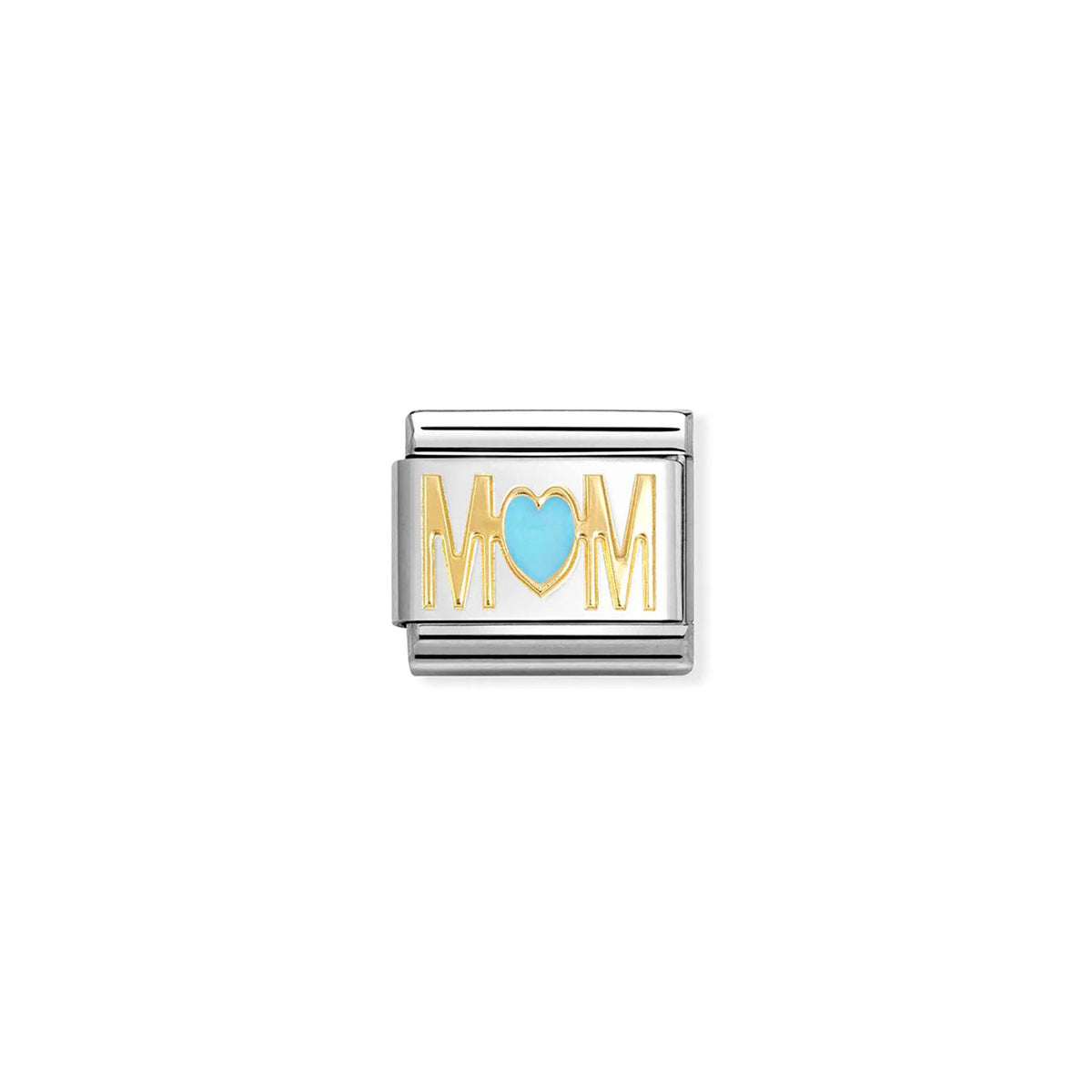 Composable Classic Link 030272/83 Mum Blue Heart in 18k Gold and Enamel