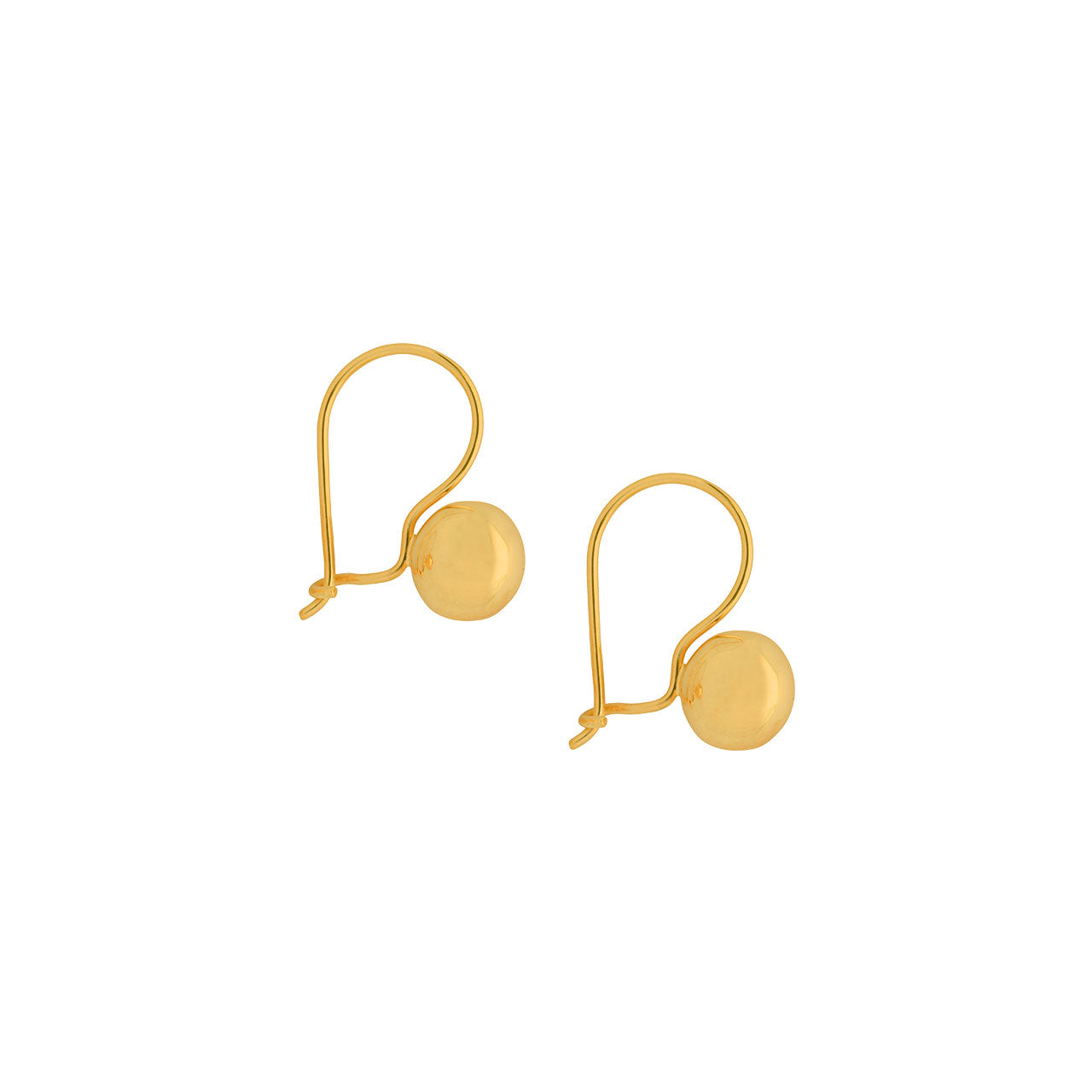 9k Yellow Gold Euro Ball Drop Earrings