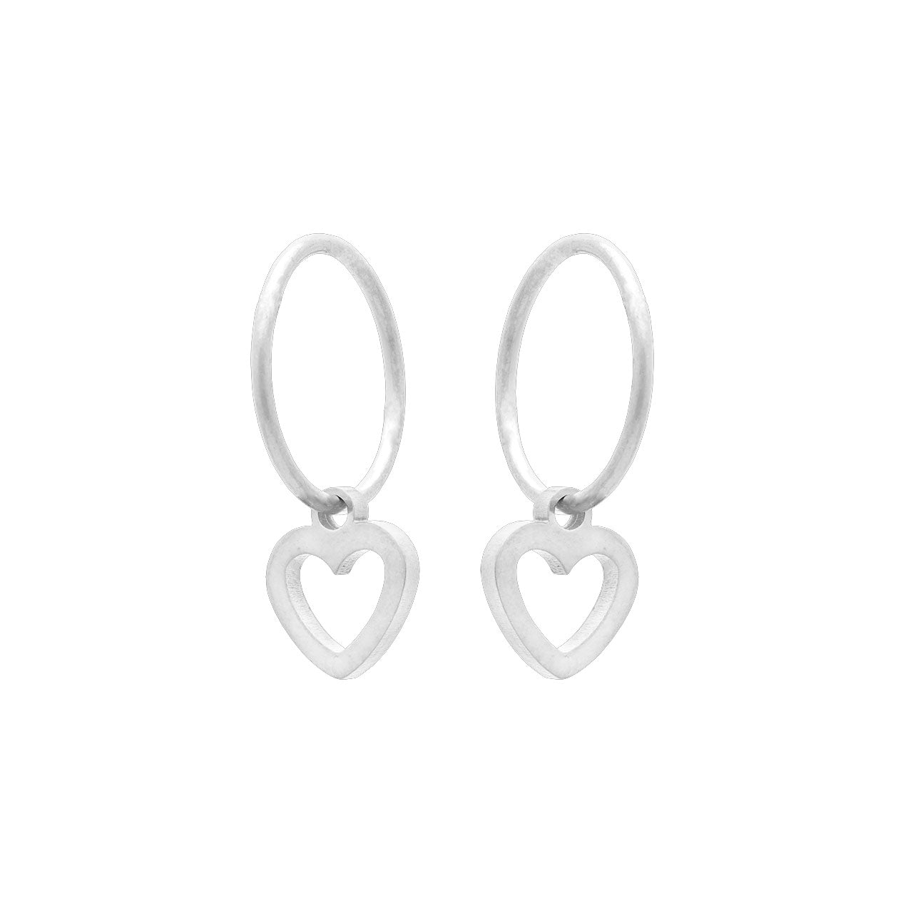 Sterling Silver Heart Outline Sleepers