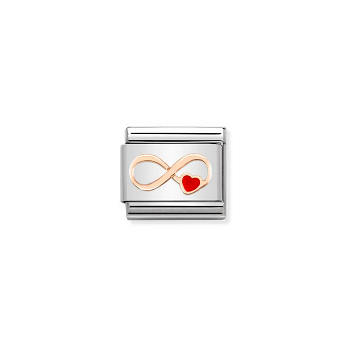 Composable Classic Link 430202/12 Infinity Red Heart In 9K Rose Gold