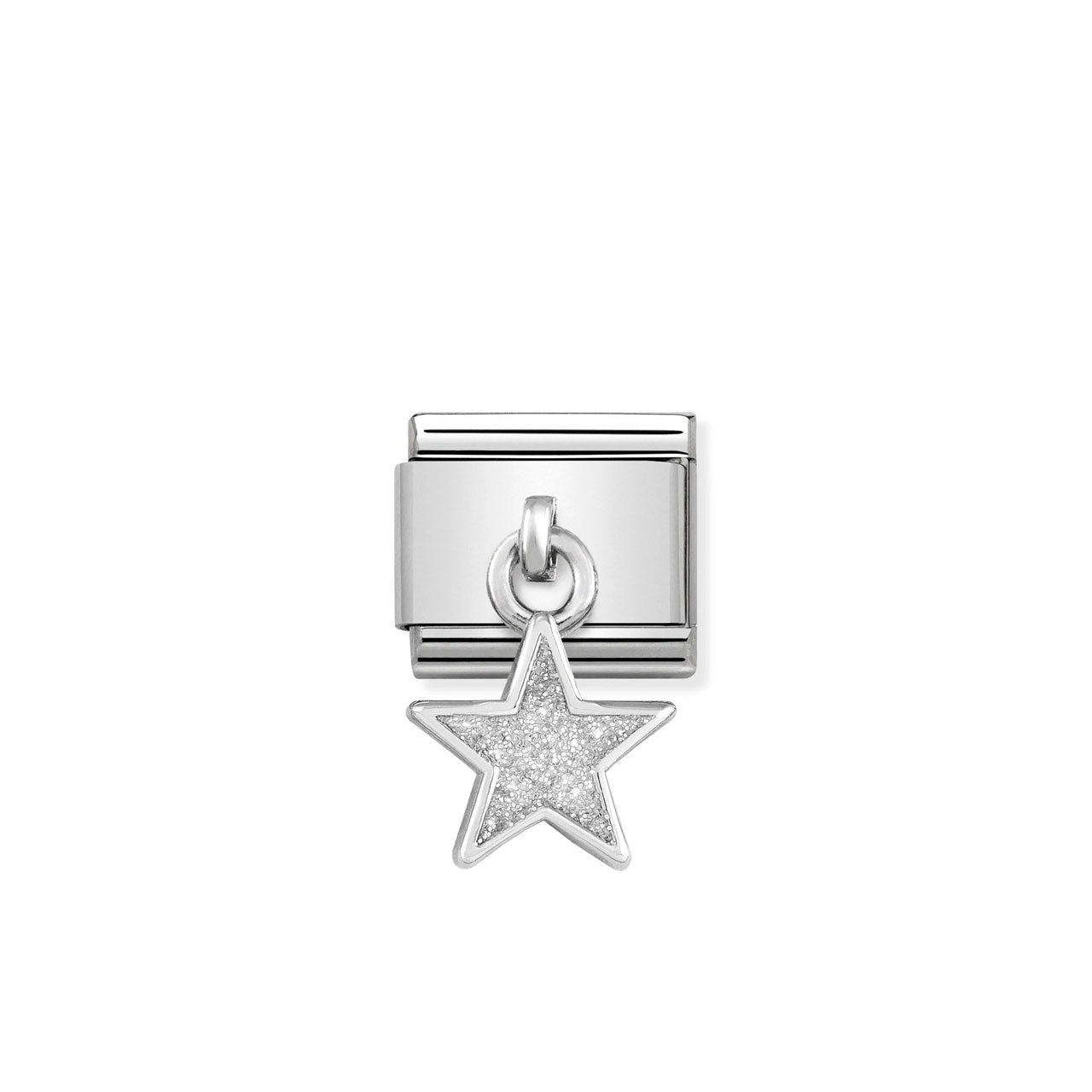 Composable Classic Link 331805/02 Glitter Star Charm in 925 Silver