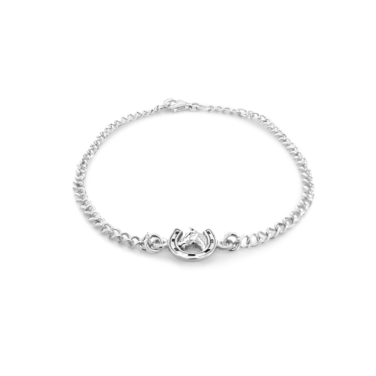 Sterling Silver Horseshoe & Horsehead Bracelet