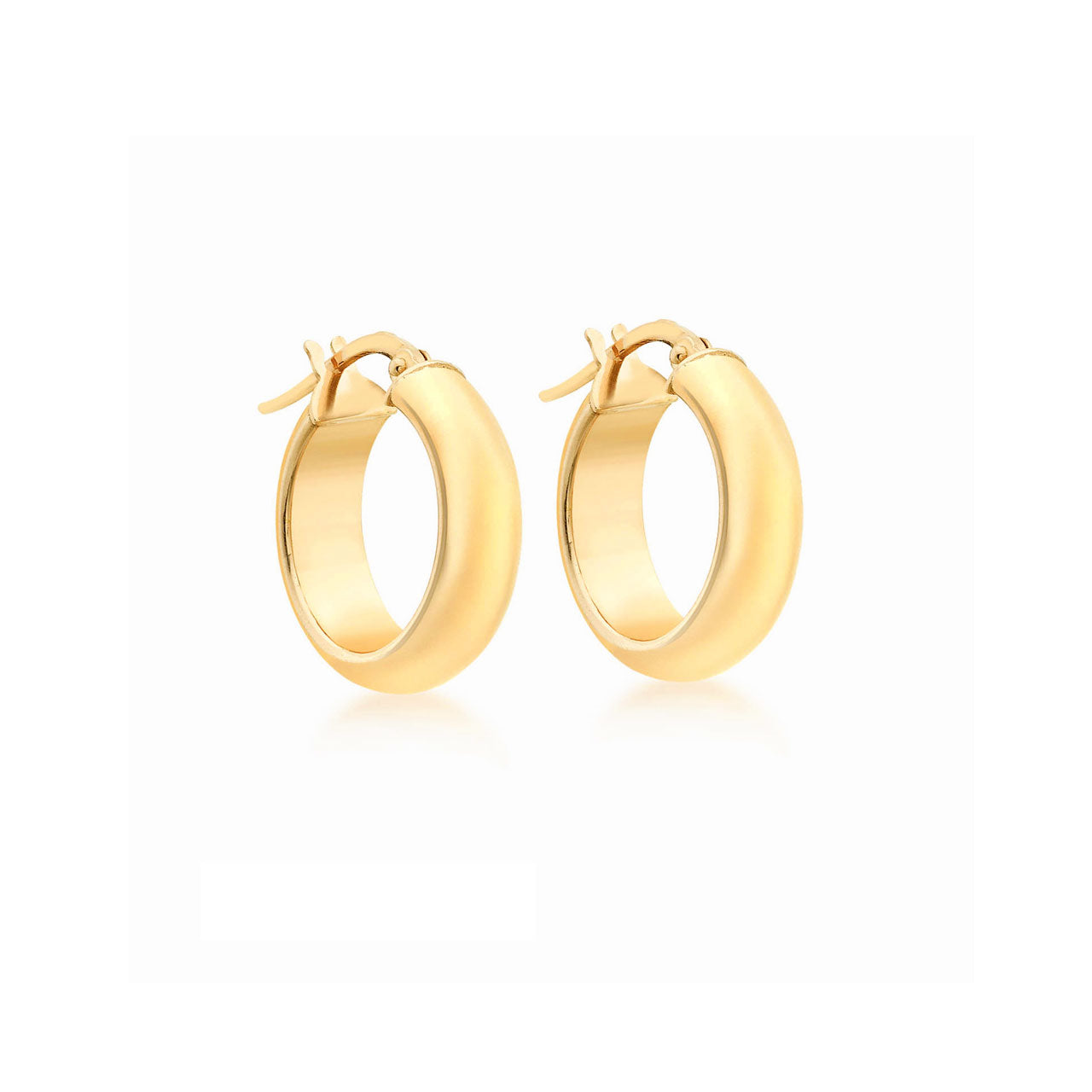 9k Yellow Gold 5mm Round Hollow Hoops Earrings