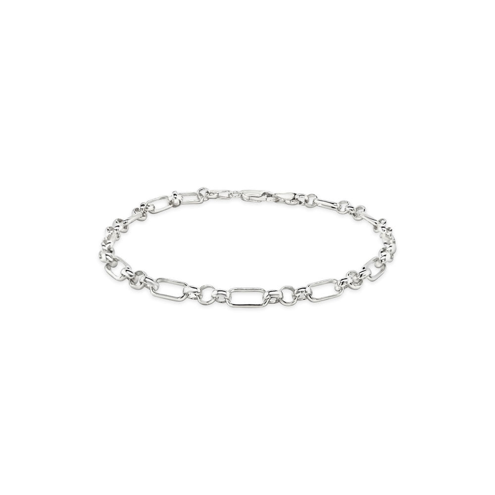 Sterling Silver Figaro Belcher 19cm Bracelet