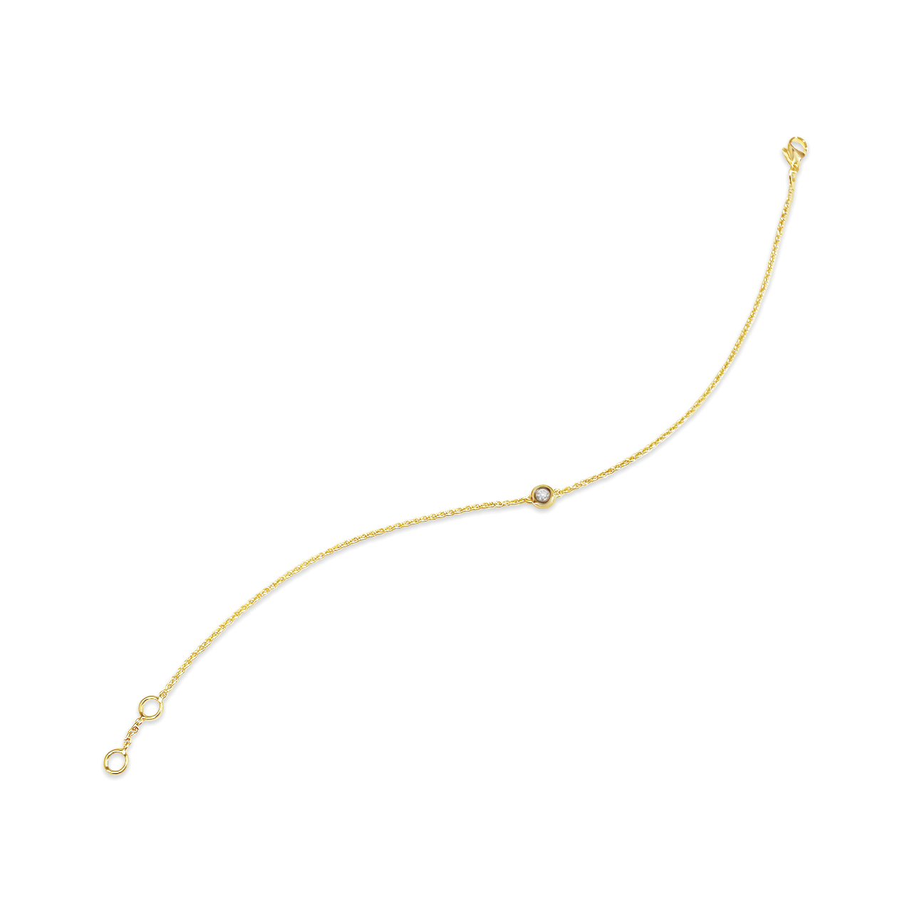 9k Yellow Gold Bezel Set Diamond Bracelet