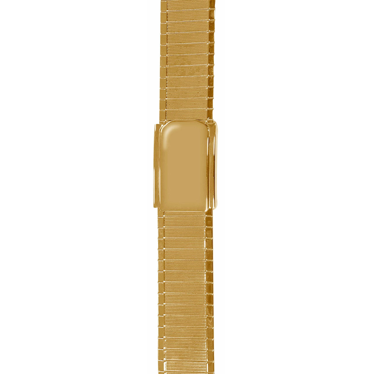 Mens 20mm Textured Gold Plated Steel 3 Fold Clasp Watch Strap