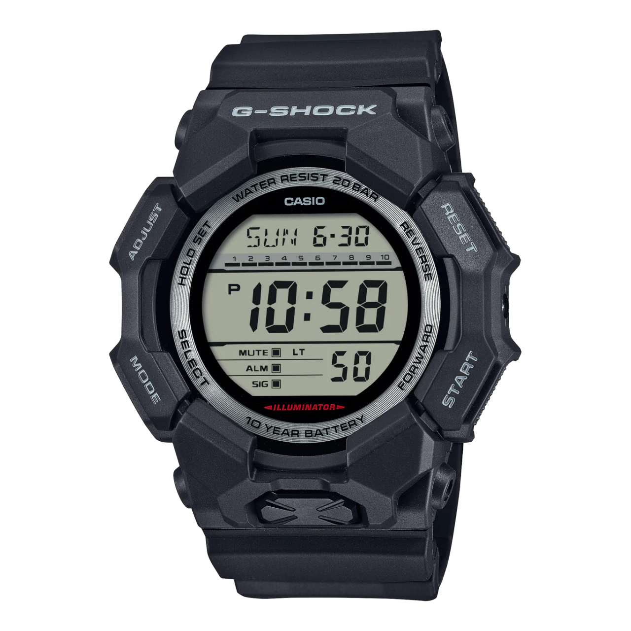 G-Shock GD-100 Series Rugged Digital Black Watch - GD010-1D