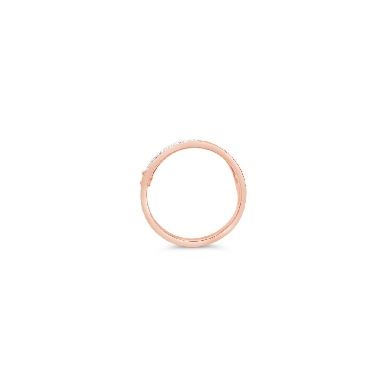 9k Rose Gold & Diamond Contemporary Asymmetric Ring