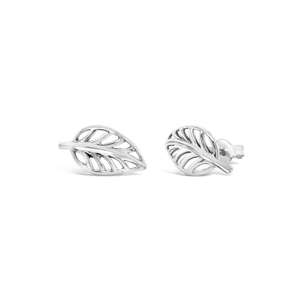 Sterling Silver Leaf Stud Earrings