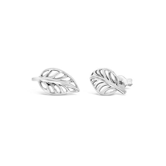 Sterling Silver Leaf Stud Earrings
