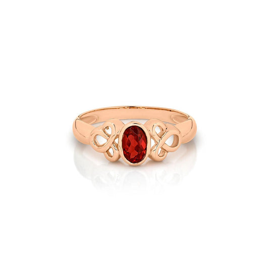 9k Rose Gold & Garnet Dress Ring - Jamies Jewellers