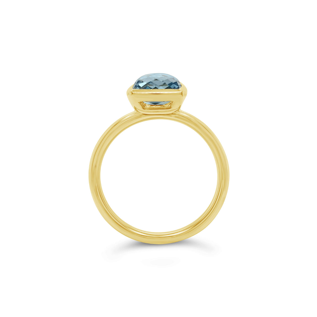 9k Yellow Gold Blue Topaz Dress Ring