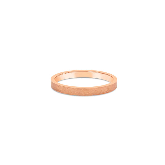 9k Brushed Rose Gold 2mm Band Ring