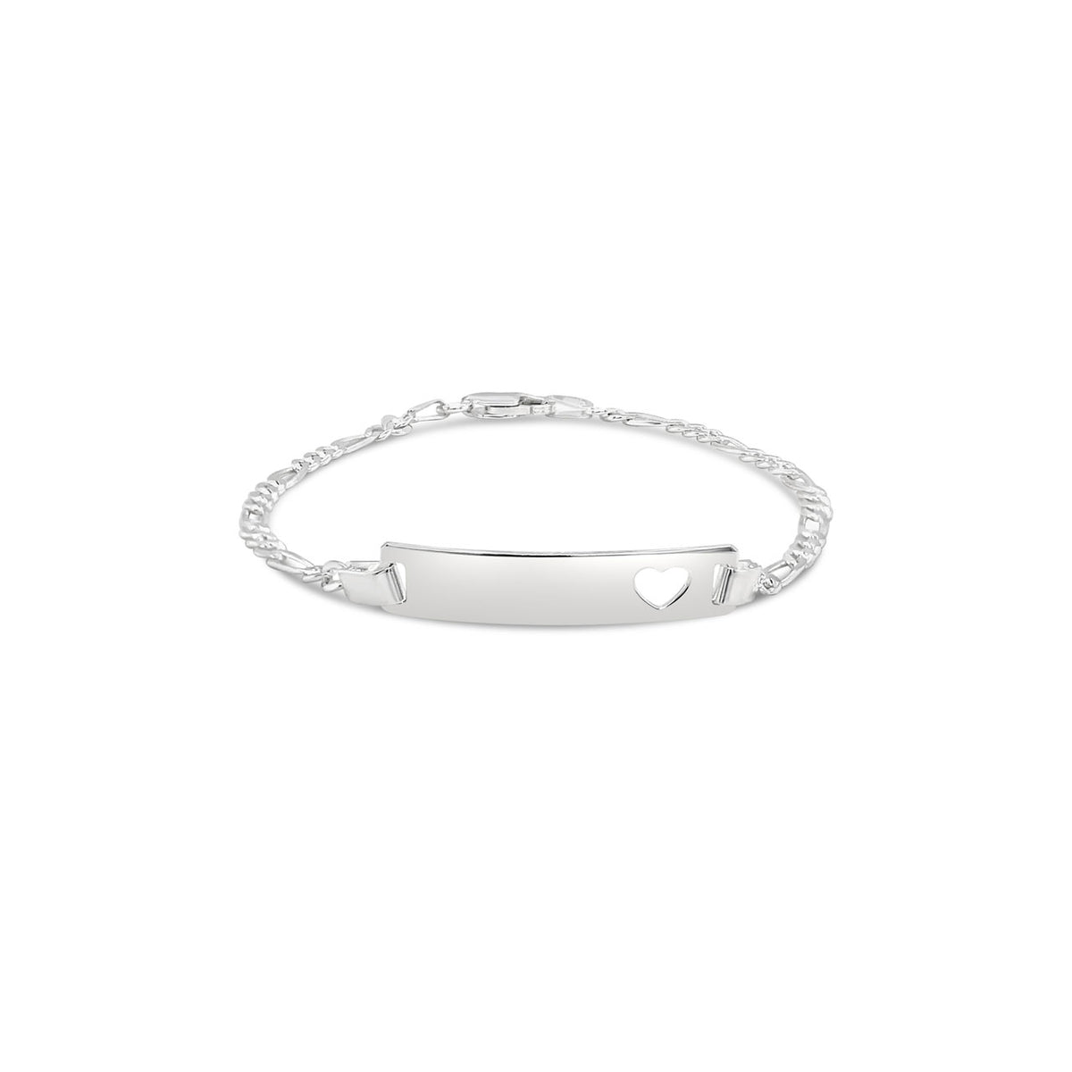 Sterling Silver Heart ID Bracelet