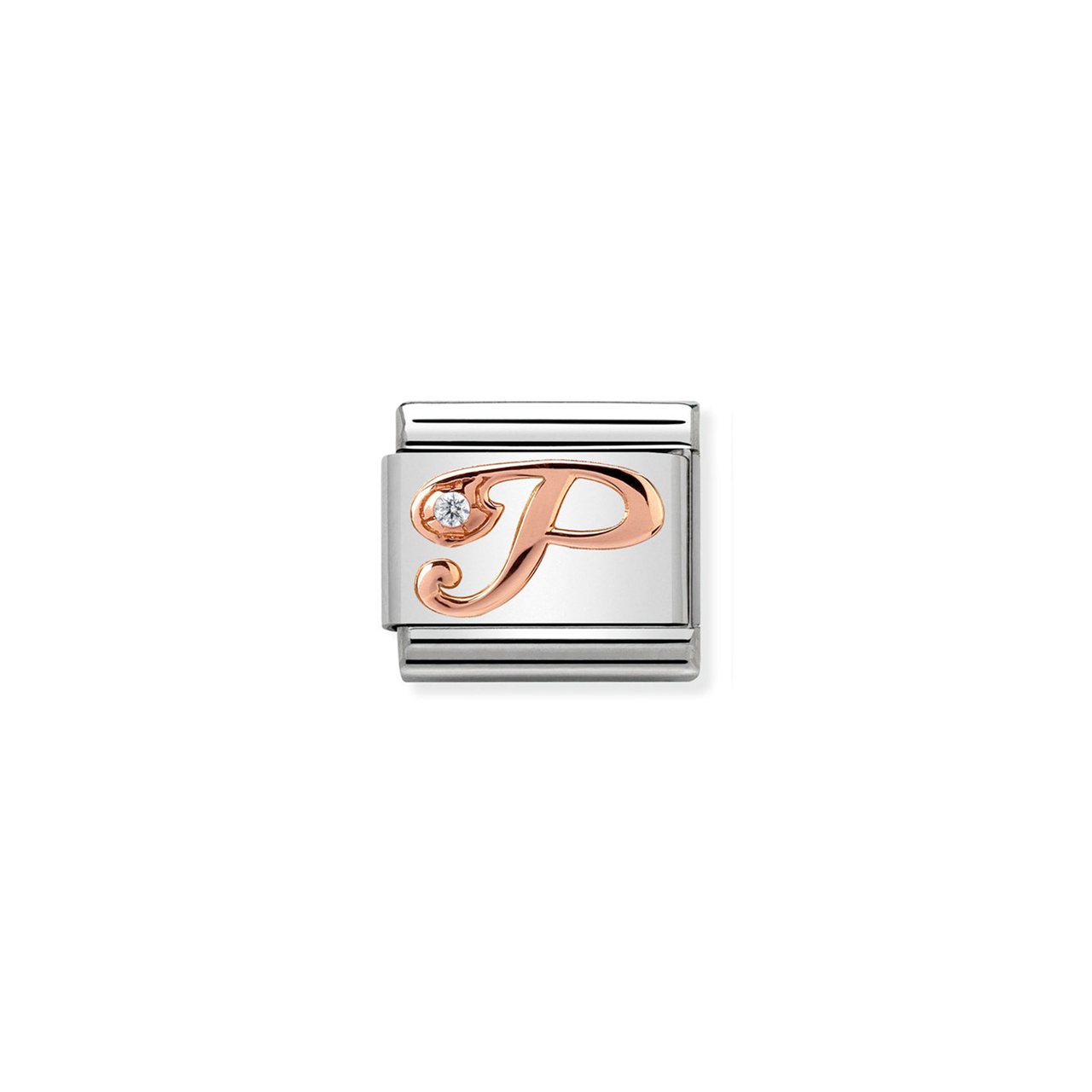 Composable Classic Link 430310/16 Letter P in Rose Gold & CZ