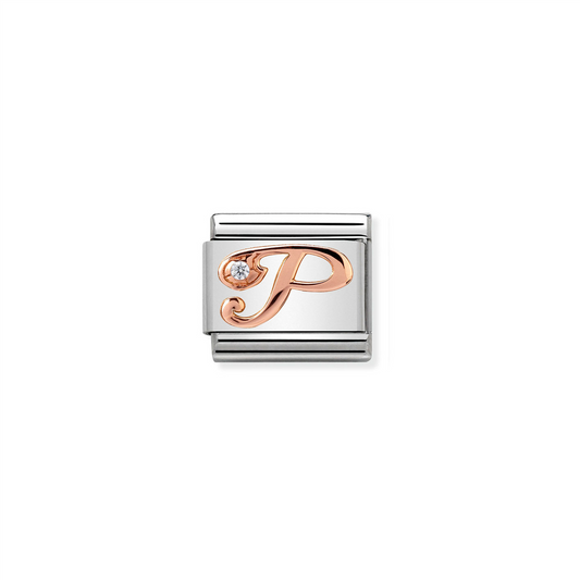 Composable Classic Link 430310/16 Letter P in Rose Gold & CZ