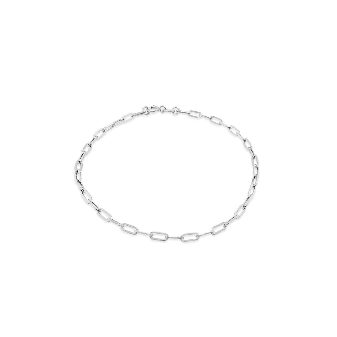 9k White Gold 18.5cm Thin Paper Chain Bracelet