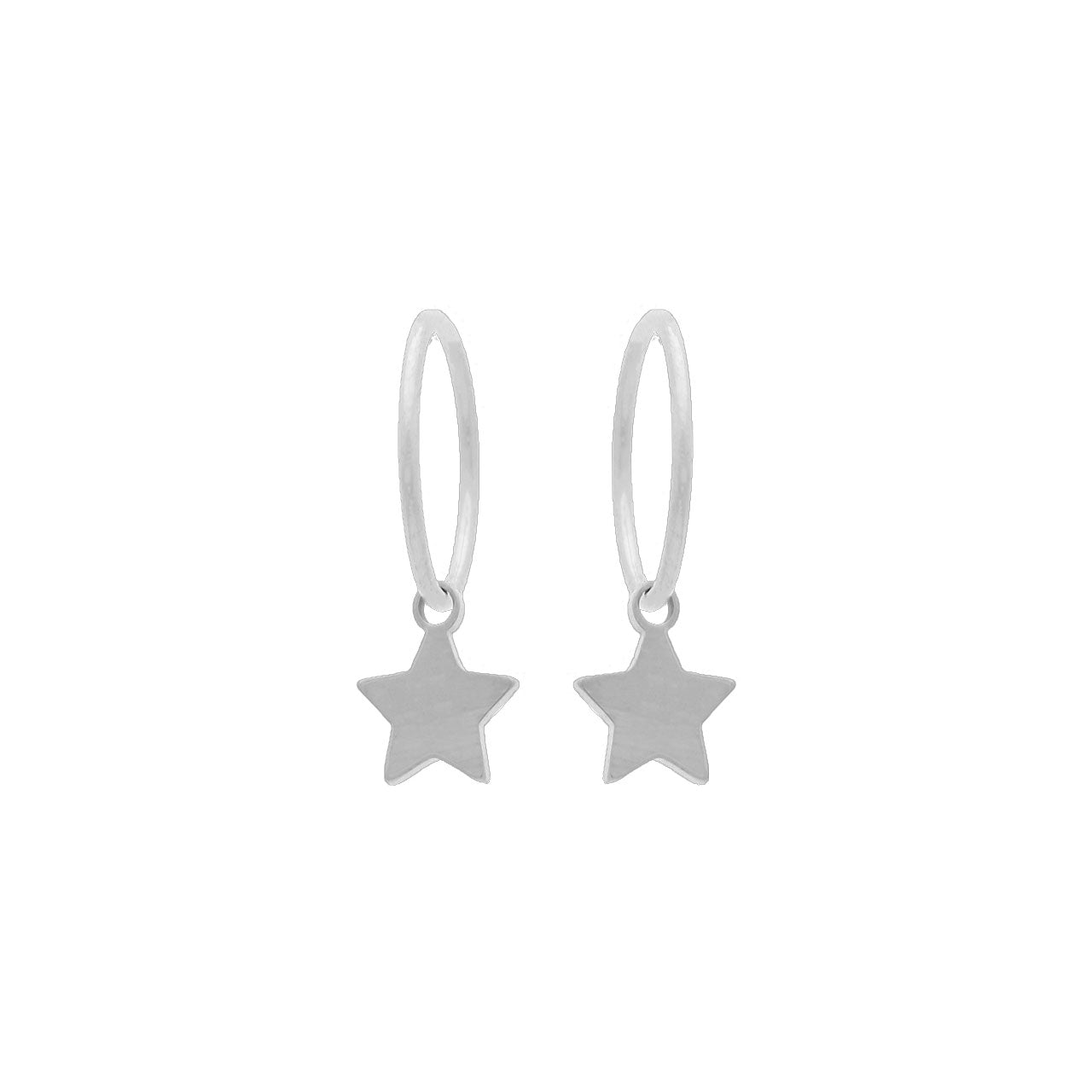 Sterling Silver Star Drop Sleeper Earrings