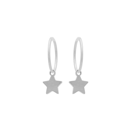 Sterling Silver Star Drop Sleeper Earrings