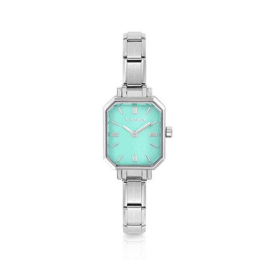 Watch Paris 076037/032 Stainless Steel & Rectangle Turquoise Dial - Jamies Jewellers