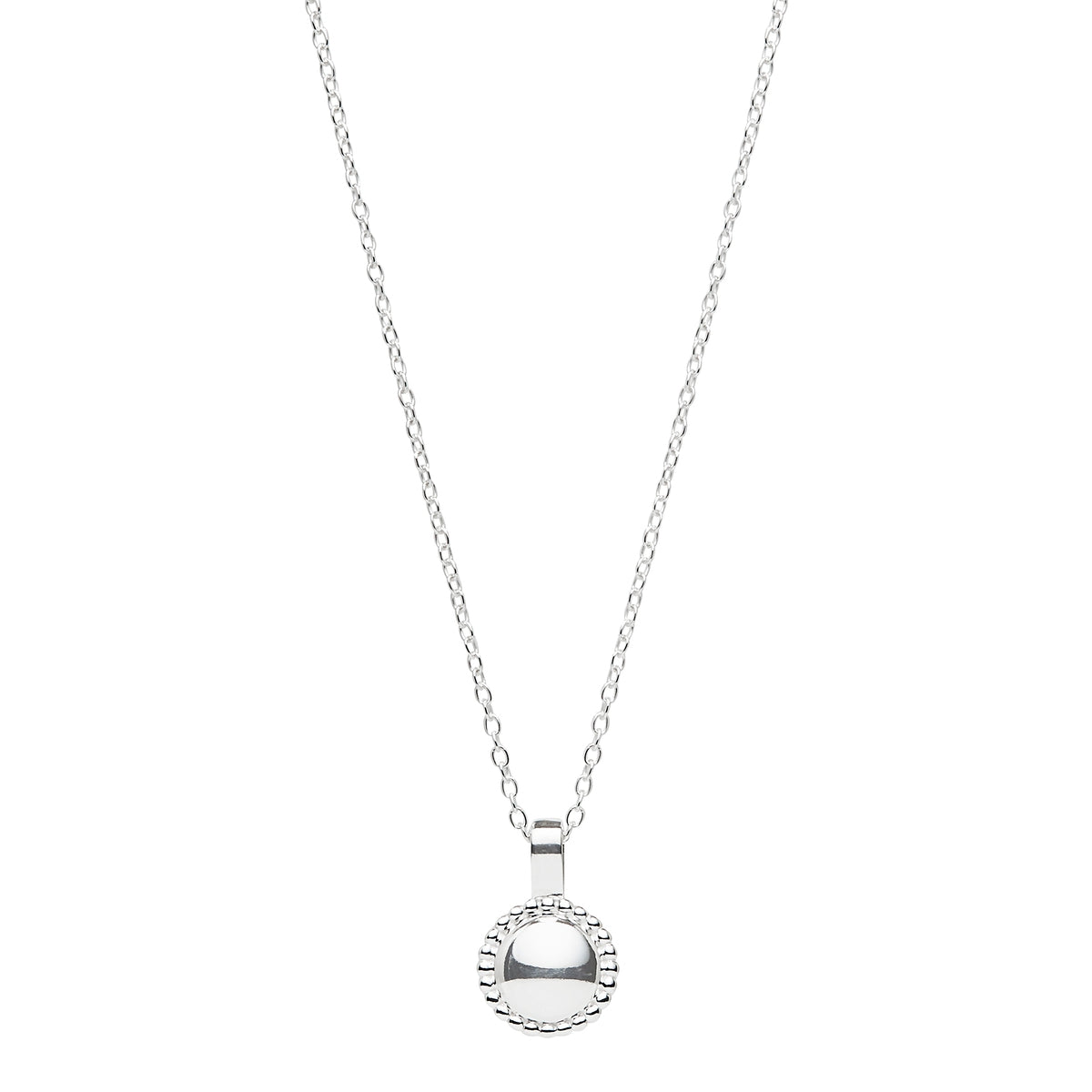 Silver Beaded Disc Neckalce